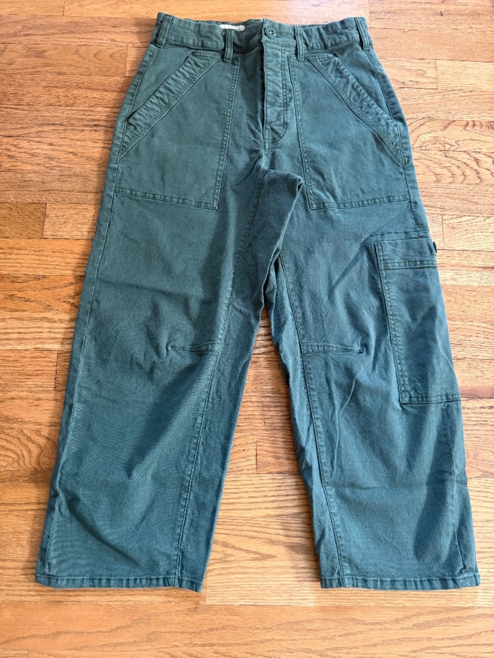Pilcro Anthropologie Womens Size 28 High Rise Stretch Utility Pants Army Green